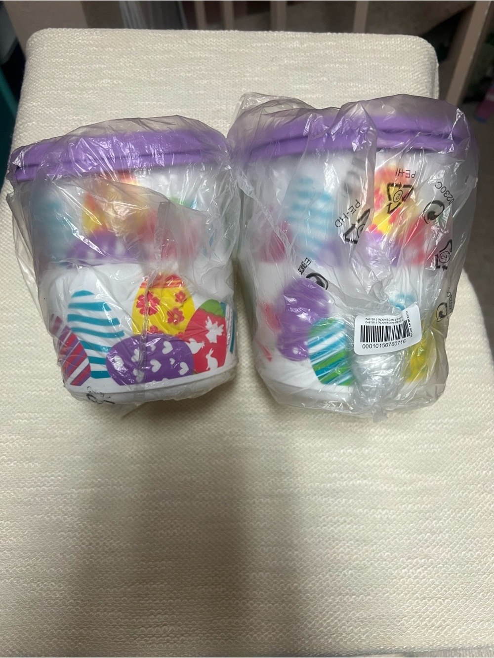 Two Sets of 2 Tupperware Decorative Storage canister with Spring/Easter pattern